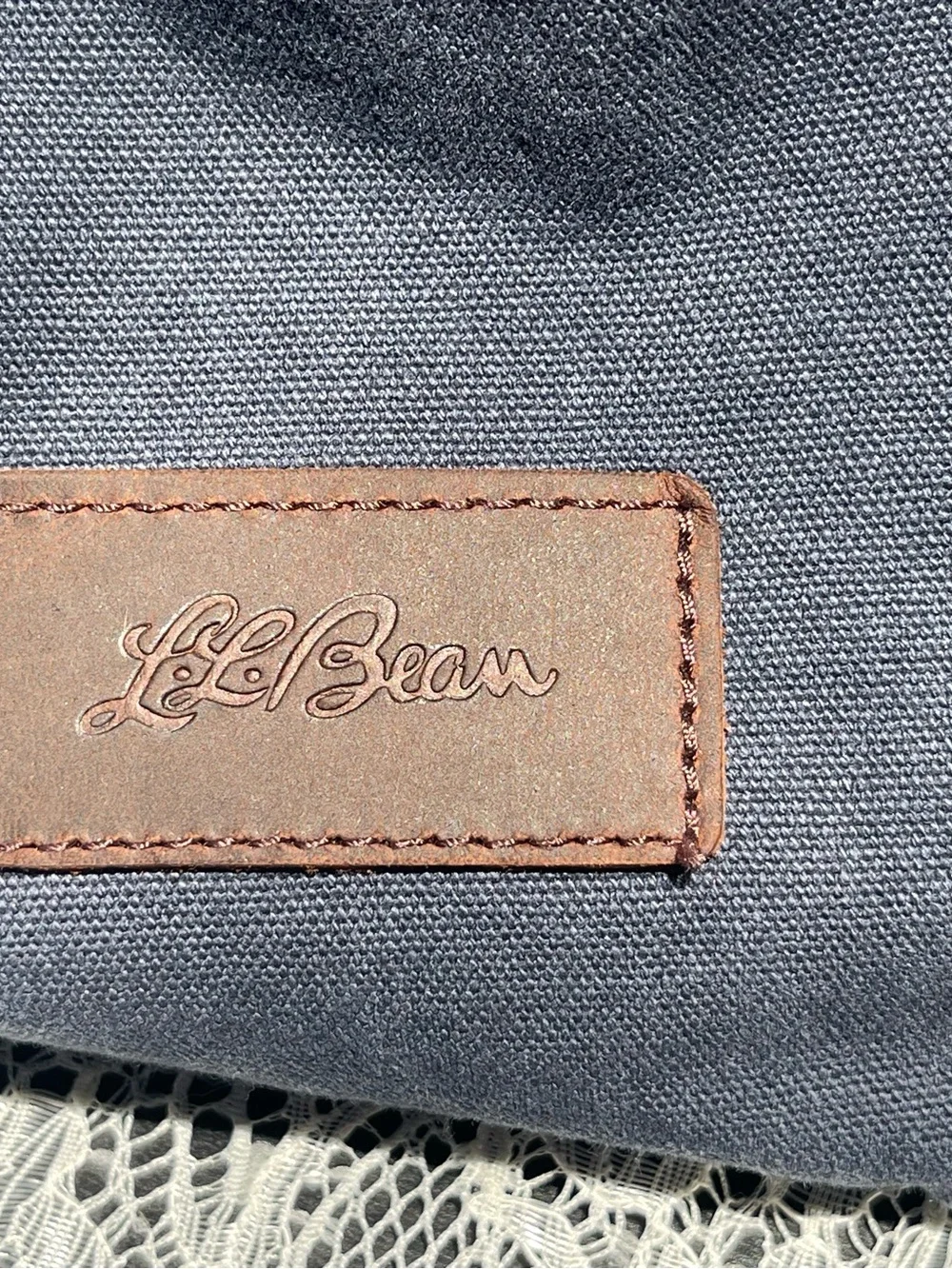 Vintage LL Bean Field Canvas Duffel Weekend Bag Navy Shoulder Strap Bag EUC